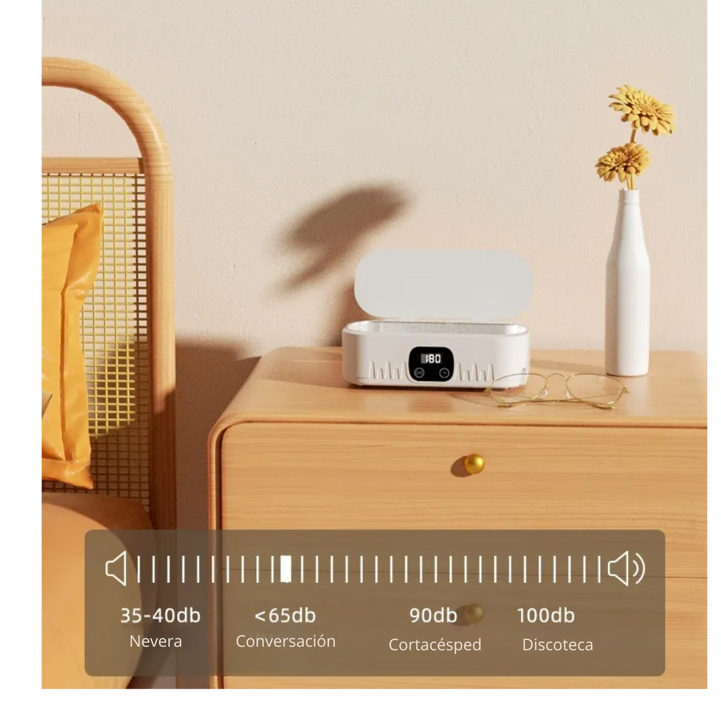 Limpiador ultrasónico para joyas y gafas